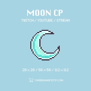 Blue Moon Pixel Art Twitch Channel Points Icon (Digital Download)