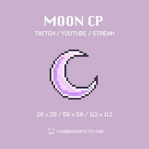 Purple Moon Pixel Art Twitch Channel Points Icon (Digital Download)