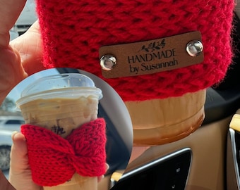 Coffee & Tea Cup Sleeve - Reusable - Knit - Handmade