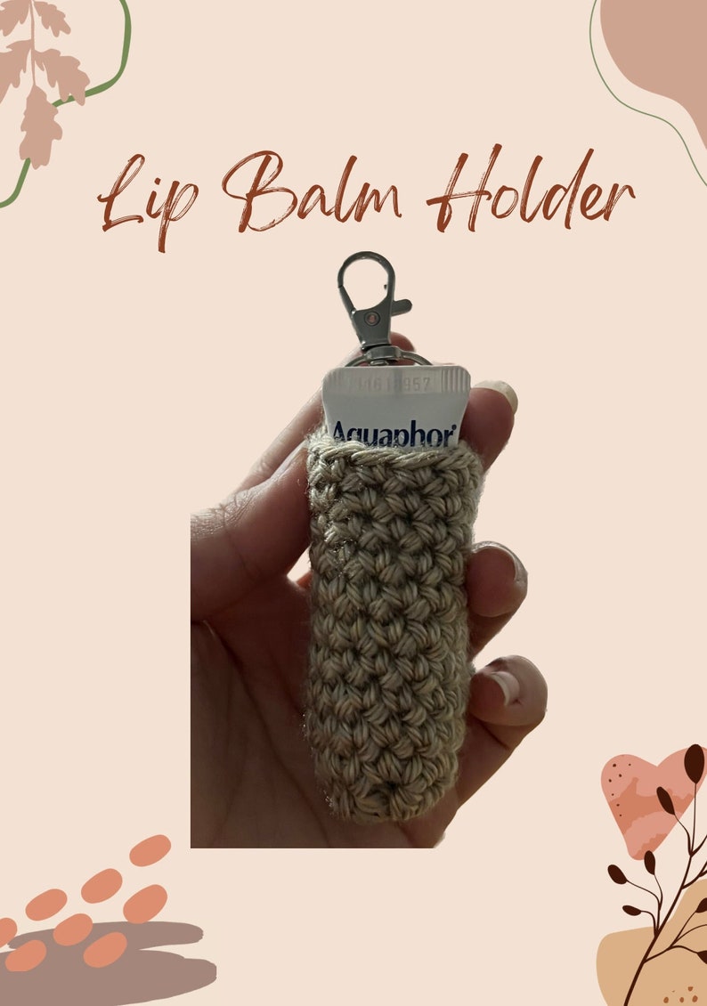 Lip Balm / Chapstick Holder Keychain Chapstick Holder Keyring Swivel Clip Crochet image 2