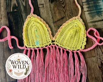 Sunset Fringe Crochet Bralette