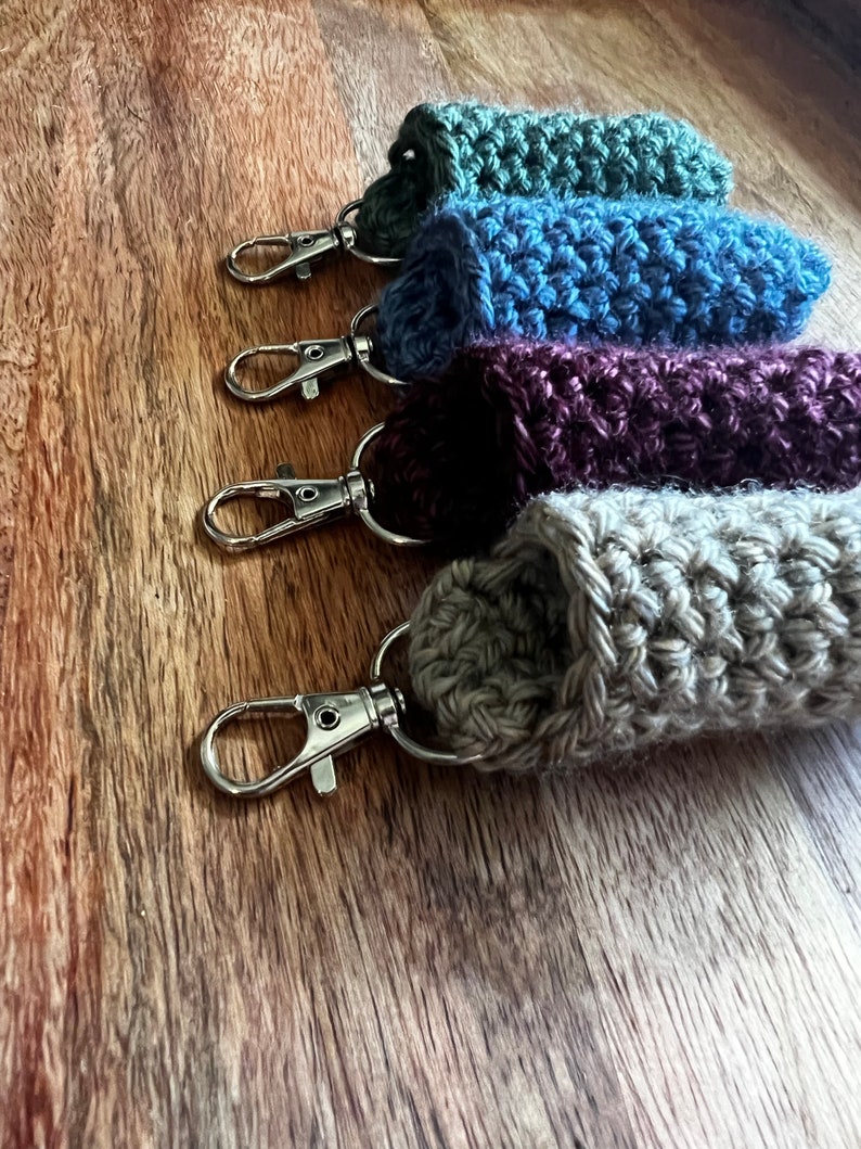 Lip Balm / Chapstick Holder Keychain Chapstick Holder Keyring Swivel Clip Crochet image 7