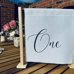 Wedding decor - fabric table numbers