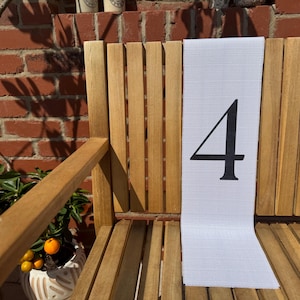 Linen table numbers wedding decor