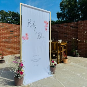 Bord babyshower, stoffen babyshowerbanner