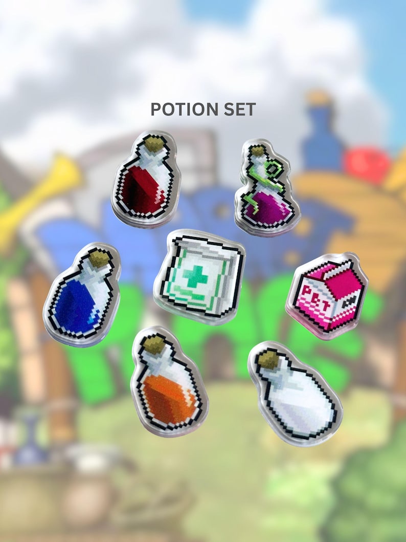Maplestory Potion Set Fillable Keychain Charms - Etsy