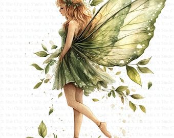 Fairy Clipart | 10 High Quality JPGs | Digital Download | Fairies Clipart | Printable Watercolor Clipart | Art | Paper Craft | Junk Journals