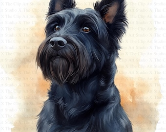 Scottish Terrier Clipart | 10 High Quality JPGs | Digital Download | Nursery Art | Card Making | Cute Animal Clipart | Paper Craft | Clipart