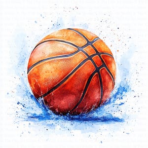 Sport Balls Clipart | 10 High Quality JPGs | Digital Download | Soccer | Basketball Clipart | Watercolor Clipart | Paper Craft | Journals