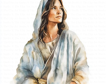 Woman In Biblical Times Clipart | 10 High Quality JPGs | Digital Download | Digital Paper Craft | Printable Watercolor Clipart, Junk Journal