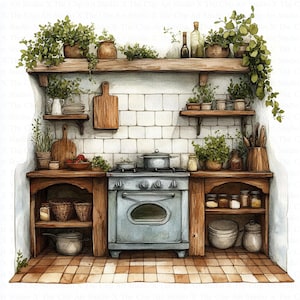 Watercolor Fairy Kitchen Clipart | 10 High Quality Jpgs | Digital ...