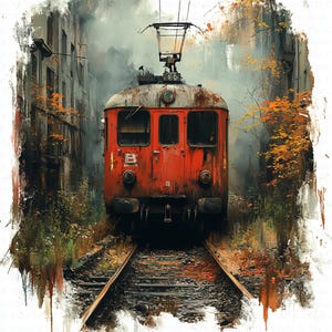 Clipart de tren abandonado / 10 archivos JPG de alta calidad / Descarga digital / Clipart de acuarela imprimible / Manualidades de papel / Diario basura / Scrapbooking