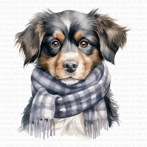 犬とスカーフのクリップアート | 10 個の高品質 JPG | デジタル ダウンロード | デジタル ペーパー クラフト | スクラップブッキング | クリップアート | カード作成 | 動物のクリップアート