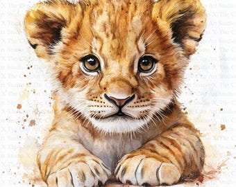 Cute Lion Cub Clipart | 10 High Quality JPGs | Instant Digital Download | Nursery Art | Card Making | Safari Clipart | Digital Paper Craft