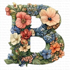 Letra B Clipart / 10 JPG de alta calidad / Descarga digital / Arte infantil / Fabricación de tarjetas / Impresión del alfabeto / Manualidades con papel digital / Scrapbooking