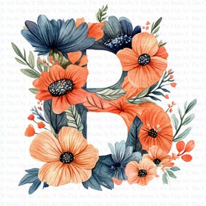 Letra B Clipart / 10 JPG de alta calidad / Descarga digital / Fabricación de tarjetas / Impresión del alfabeto / Manualidades con papel digital / Scrapbooking / Arte infantil