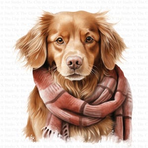 犬とスカーフのクリップアート | 10 個の高品質 JPG | デジタル ダウンロード | カード作成 | 動物のクリップアート | デジタル ペーパー クラフト | スクラップブッキング | クリップアート