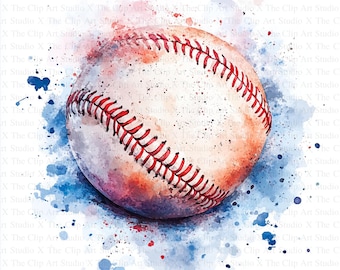 Baseball Ball Clipart | 10 hochwertige JPGs | Digitaler Download | Baseball Illustrationen | Baseball Vektor | Baseball Grafiken | Sport Clipart