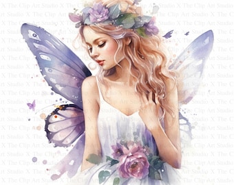 Fairy Clipart | 10 High Quality JPGs | Digital Download | Paper Craft | Junk Journals | Fairies Clipart | Printable Watercolor Clipart | Art