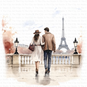Paris Clipart | 10 hochwertige JPGs | Digitaler Download | Papiermodelle | Junk Journal | Paris Postkarte | Druckbares Aquarell Clipart