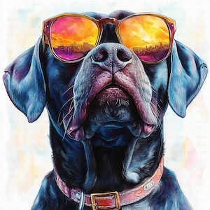 Perros geniales / 10 imágenes prediseñadas de acuarela imprimibles en alta calidad en formato JPG / Descarga digital / Manualidades de papel / Diario basura / Perros de discoteca / Varios perros