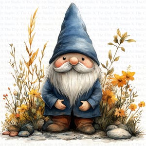 Garden Gnomes Clipart | 11 High Quality JPGs | Digital Download | Card Making | Cute Gnome Clipart | Digital Paper Craft | Scrapbooking