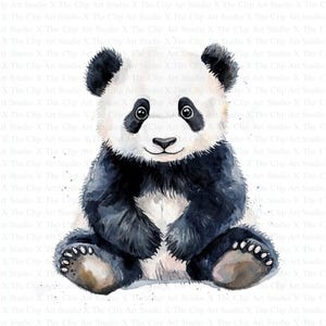 Clipart de panda | 10 JPGs de alta qualidade | Download digital | Álbum de recortes | Fabricação de cartões | Impressão Panda | Gráficos para impressão, artesanato em papel digital