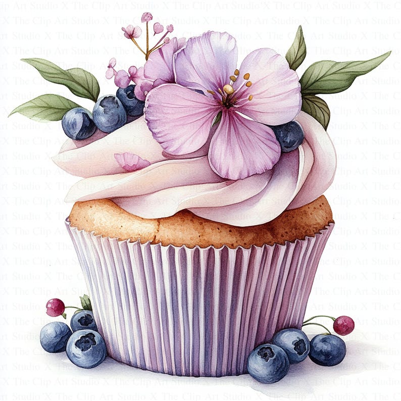 Floral Cupcake Clipart | 10 High Quality Jpgs | Digital Download | Junk ...