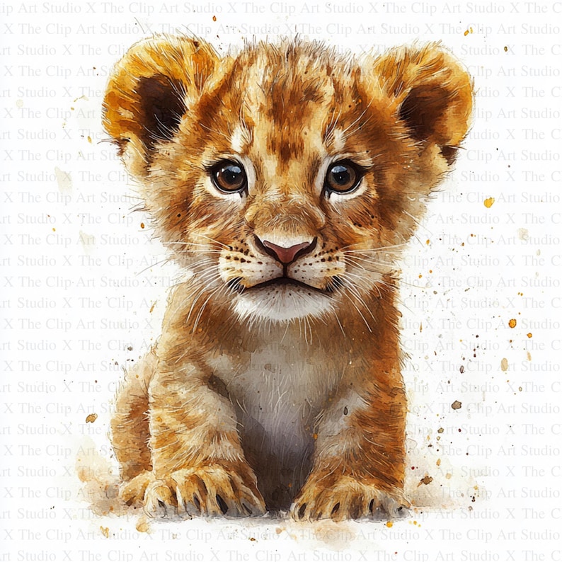 Cute Lion Cub Clipart 10 High Quality Jpgs Instant Digital Download