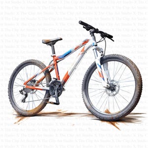 Clipart VTT | 10 fichiers JPG de haute qualité | Téléchargement numérique | Créations en papier | Journaux indésirables | Vélo tout terrain | Clipart aquarelle | Clipart VTT