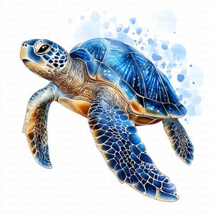 Imágenes prediseñadas de tortuga marina / 10 archivos JPG de alta calidad / Descarga digital / Tortuga marina / Imágenes prediseñadas de acuarela / Manualidades de papel / Diario basura / Arte infantil