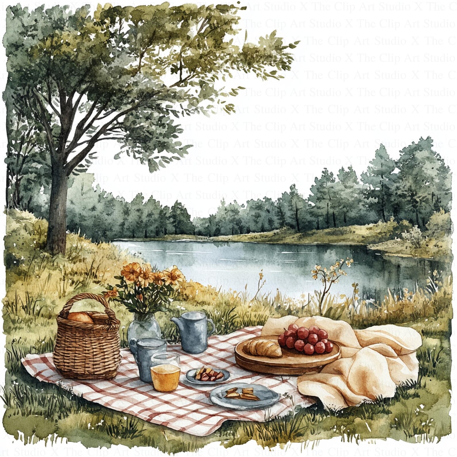 Spring Picnic Graphics Spring Picnic Clipart | 10 High Quality Jpgs | Digital Download | Paper ...