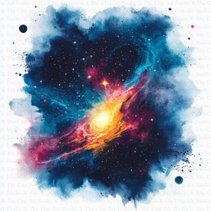 Aquarel Galaxy-achtergronden | 10 JPG's van hoge kwaliteit | Digitale download | Digitaal papiermodel | Plakboeken | Ruimtetexturen | Nevel