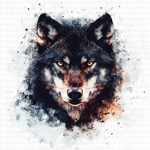 Clipart lupo nero / 10 JPG di alta qualità / Download digitale / Scrapbooking / Artigianato di carta digitale / Creazione di biglietti / Clip Art / Stampa di lupo