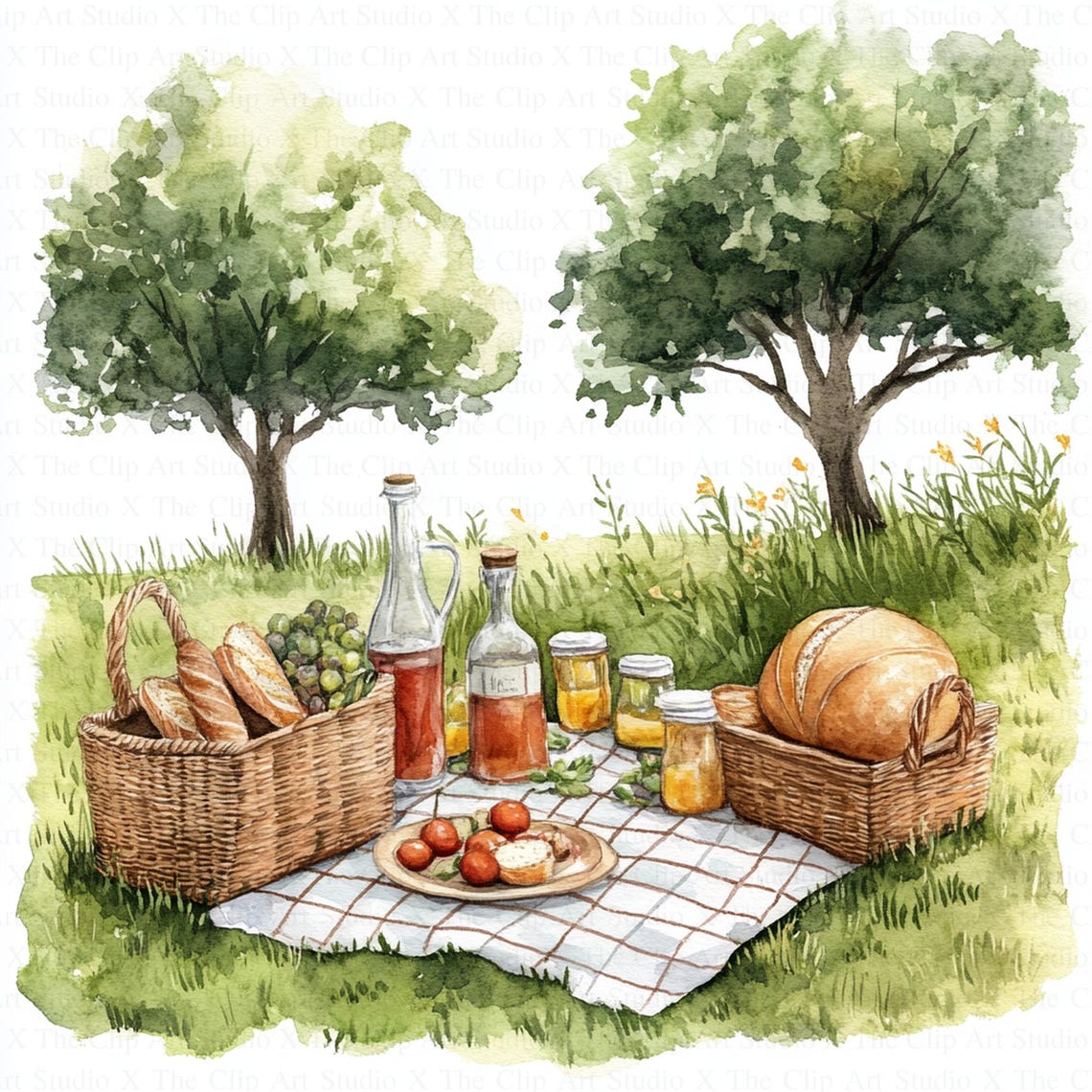 Spring Picnic Graphics Spring Picnic Clipart | 10 High Quality Jpgs | Digital Download | Paper ...
