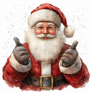 Christmas Santa Claus Clipart | 10 High Quality JPG | Digital Download | Digital Paper Craft | Junk Journal | Printable Watercolor Clipart