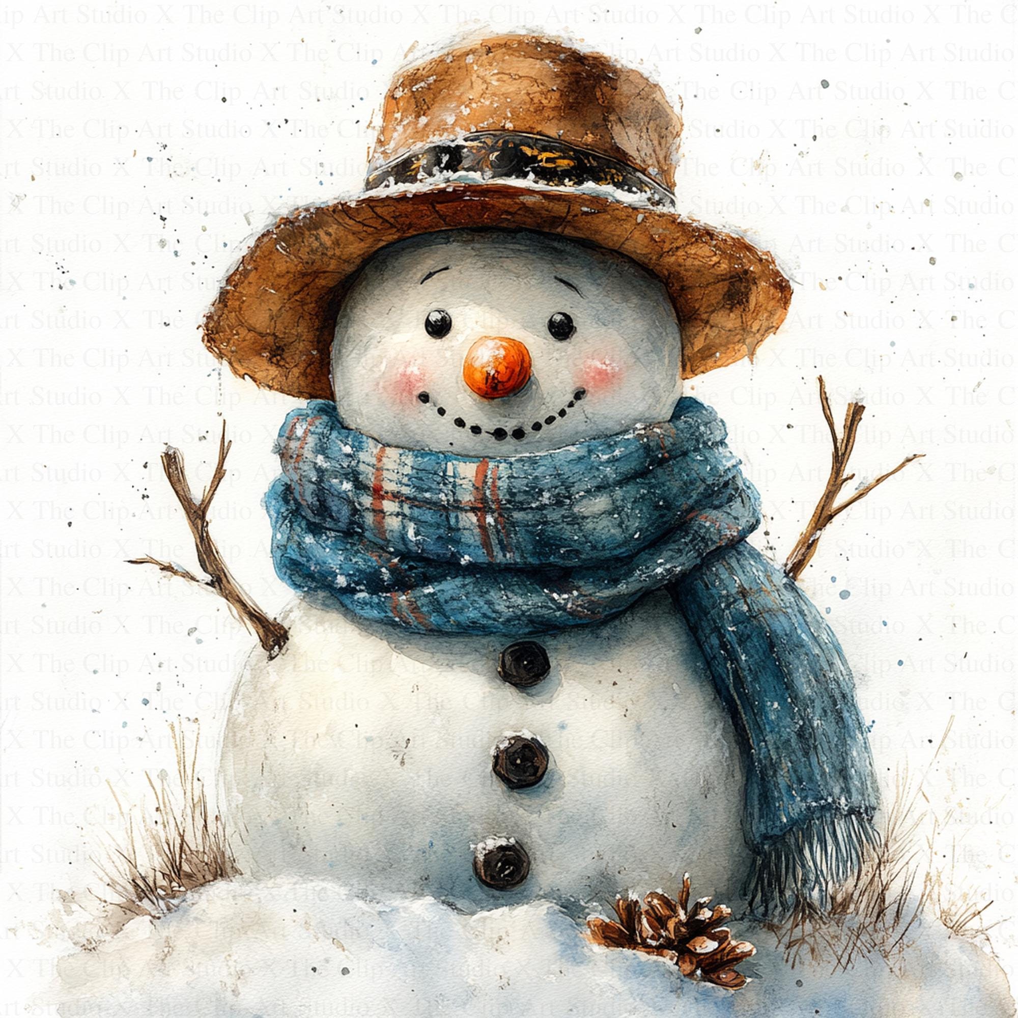 雪だるまのクリップアート | 10 個の高品質 JPG | デジタル