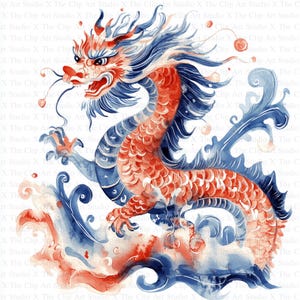 Chinese Dragons Clipart | 10 High Quality JPGs | Instant Digital Download | Scrapbooking | Card Making | Digital Paper Craft, Fantasy Dragon