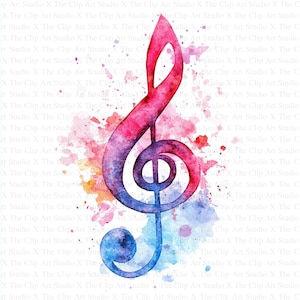 Musiknoten Clipart | 10 hochwertige JPGs | Digitaler Download | Druckbar | Journaling | Kartengestaltung | Scrapbooking | Lebendiges Aquarell