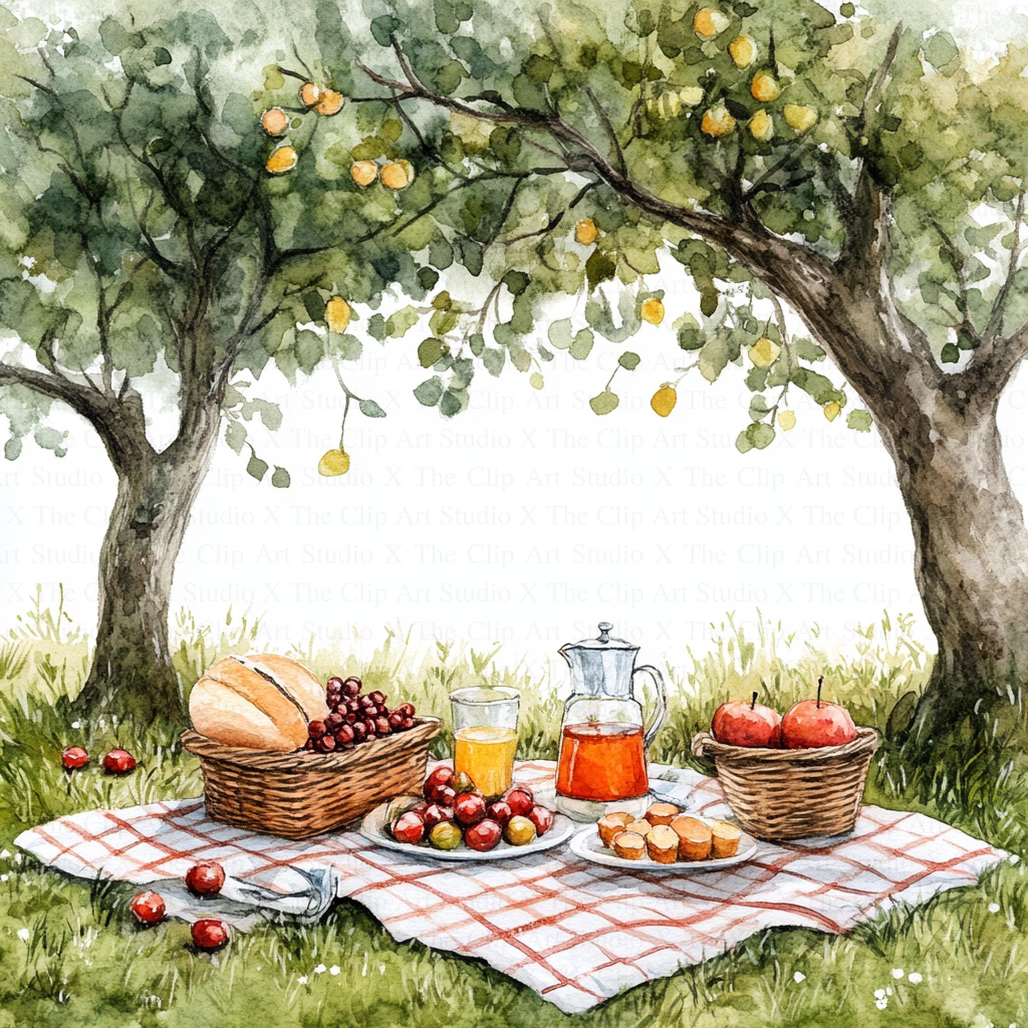 Spring Picnic Graphics Spring Picnic Clipart | 10 High Quality Jpgs | Digital Download | Paper ...