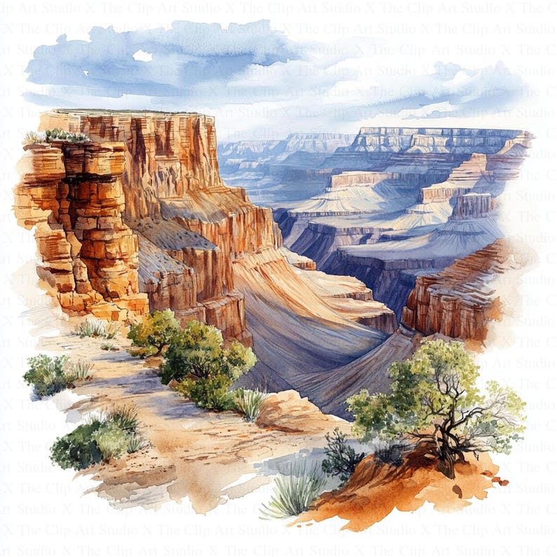 Grand Canyon Landscape Clipart | 10 High Quality Jpgs | Digital ...