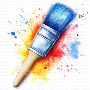 Paint Brushes Clipart | 10 High Quality JPGs | Instant Digital Download | Card Making | Digital Paper Craft | Scrapbooking | Brushes Clipart