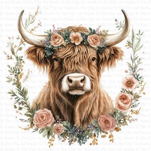 Clipart Schotse hooglanders | 10 JPG's van hoge kwaliteit | Digitale download | Digitale planner | Aquarel | Kaarten maken | Illustraties | Kwekerijkunst