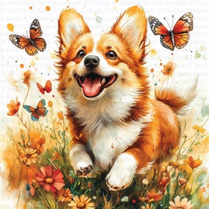 Corgi Clipart | 10 High Quality JPGs | Digital Download | Digital Planner | Watercolor Dog | Card Making | Journaling | Clipart, Nursery Art
