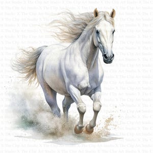 Vários Cavalos Clipart | 10 JPGs de Alta Qualidade | Download Digital | Artesanato em Papel | Diários de Lixo | Clipart de Aquarela | Scrapbooking | Clipart