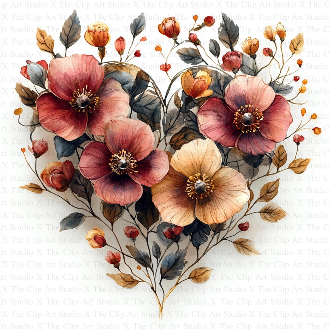 Pink Gold Hearts Clipart | 10 High Quality Jpgs | Digital Download ...