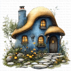 Gnome House Clipart | 10 High Quality JPGs | Instant Digital Download | Digital Paper Craft | Nursery Art | Card Making | Cute Gnome Clipart