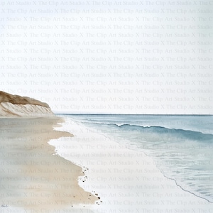 Watercolor Coastal Beach Ocean Clipart | 10 High Quality JPGs | Digital Download | Sublimation Graphics | Scrapbooking | Commercial Use