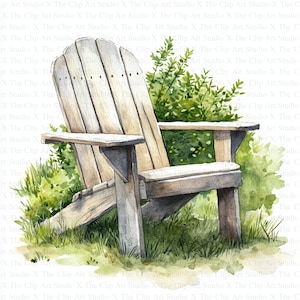 Garden Chair Clipart | 10 High Quality JPGs | Digital Download | Paper Craft | Junk Journals | Floral Chair Clipart | Watercolor Clipart