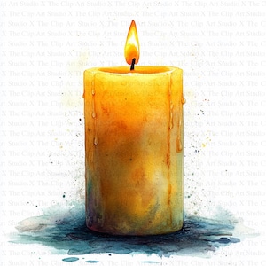 Aquarell Kerzen Clipart | 10 hochwertige JPGs | Sofortiger digitaler Download | Kerze Clipart | Kartengestaltung | Digitales Papiermodell | Clip-Kunst
